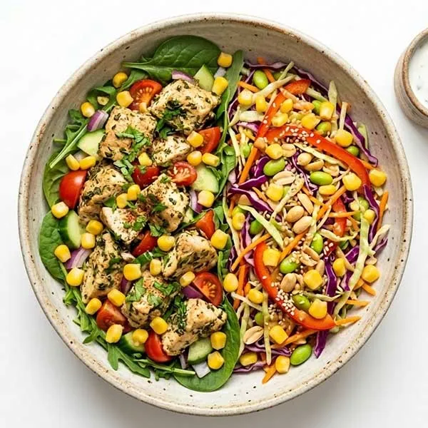 Methi chicken tikka salad and crunchy vegetable